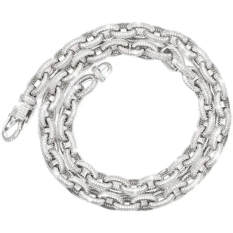 10mm Iced Out Cuban Link Chain with Ring Clasp -- DVVX CHAINS