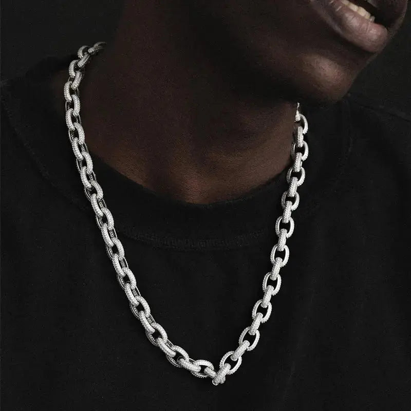 10mm Iced Out Cuban Link Chain with Ring Clasp -- DVVX CHAINS