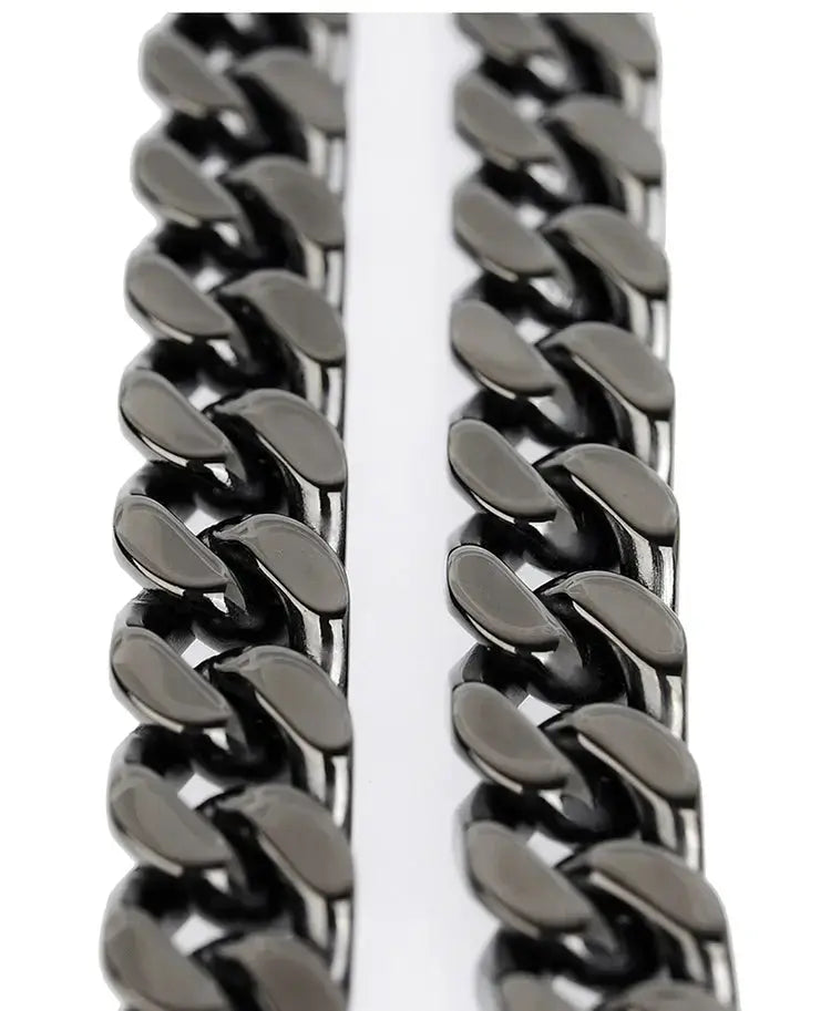 12mm Black Cuban Link Chain -- DVVX CHAINS