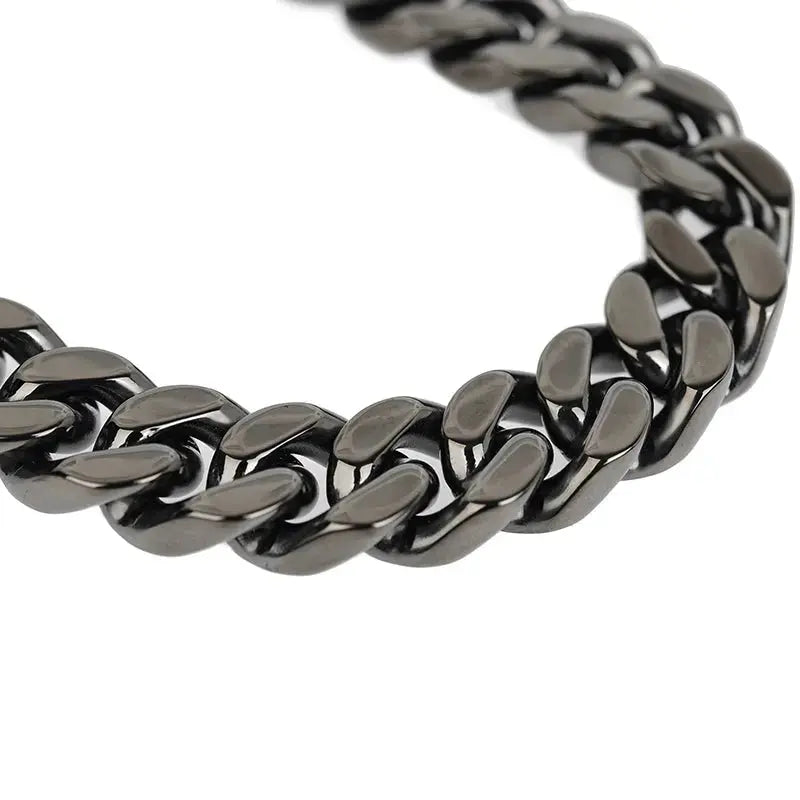 12mm Black Cuban Link Chain -- DVVX CHAINS