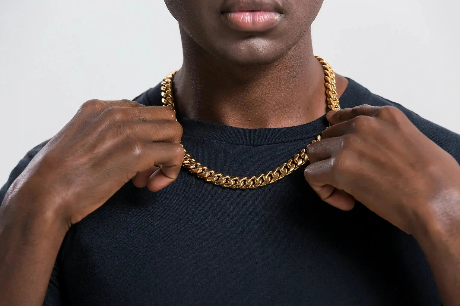 12mm Gold Cuban Link Chain -- DVVX CHAINS