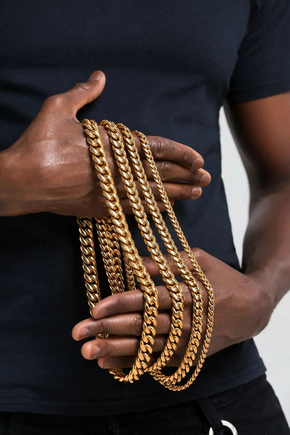 12mm Gold Cuban Link Chain -- DVVX CHAINS