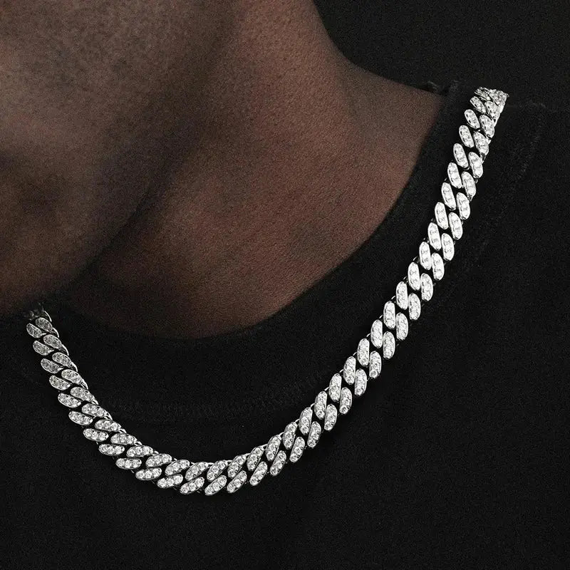 12mm Iced Out Cuban Link Chain -- DVVX CHAINS