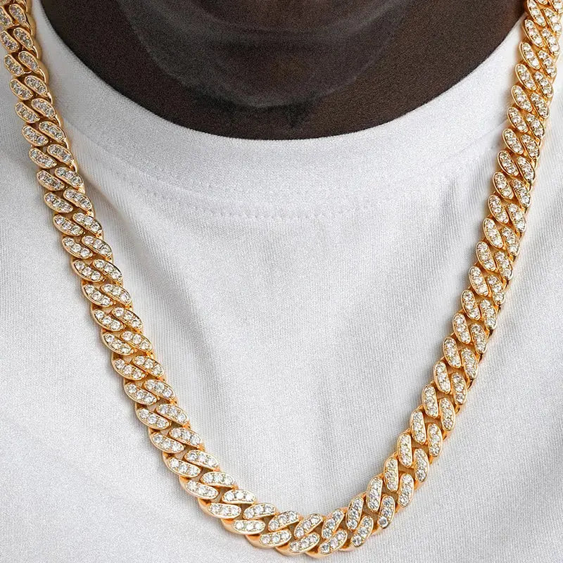 12mm Iced Out Cuban Link Chain -- DVVX CHAINS