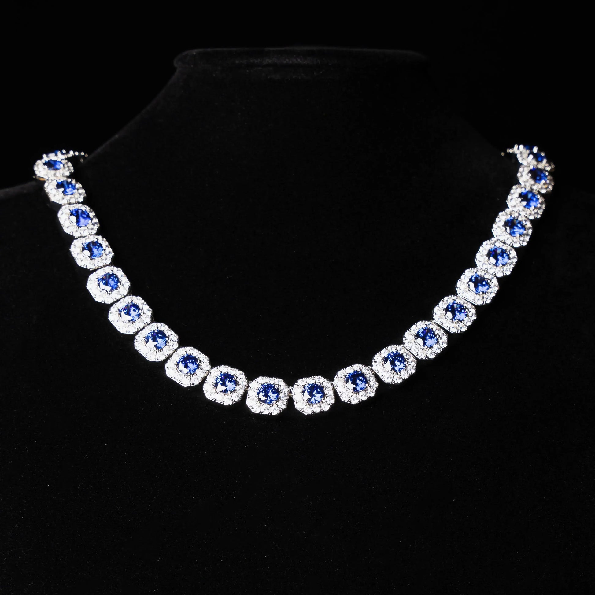 12mm Sapphire Clustered Tennis Chain -- DVVX CHAINS