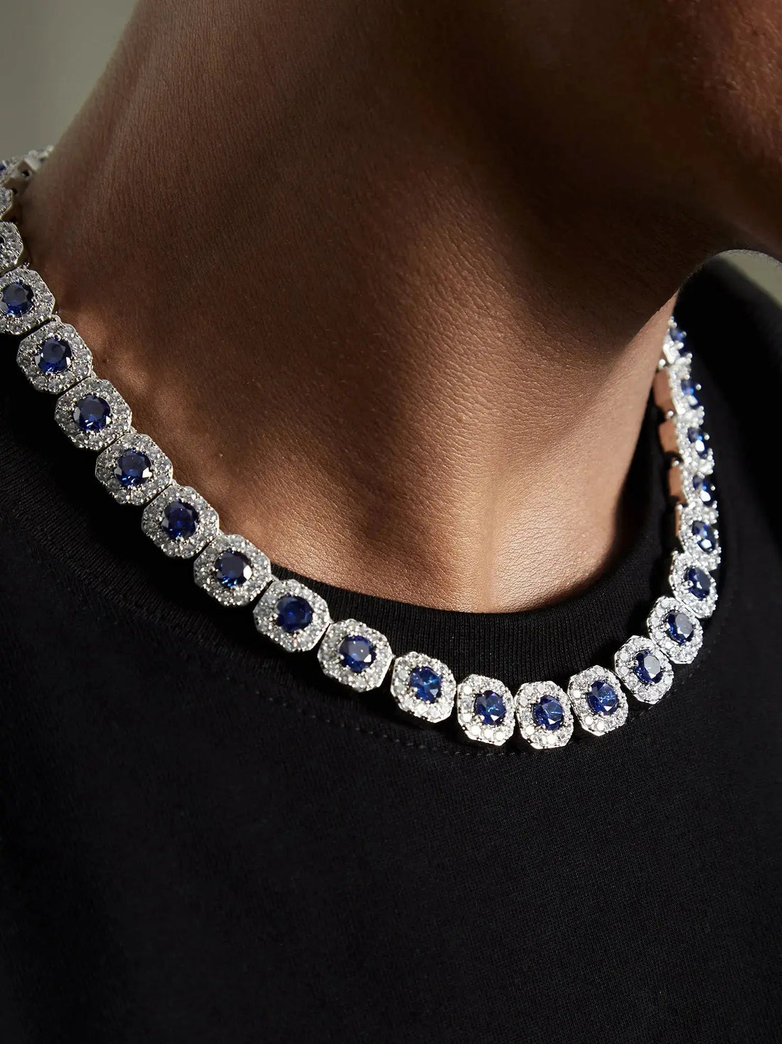 12mm Sapphire Clustered Tennis Chain -- DVVX CHAINS