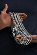 12mm Silver Cuban Link Chain -- DVVX CHAINS