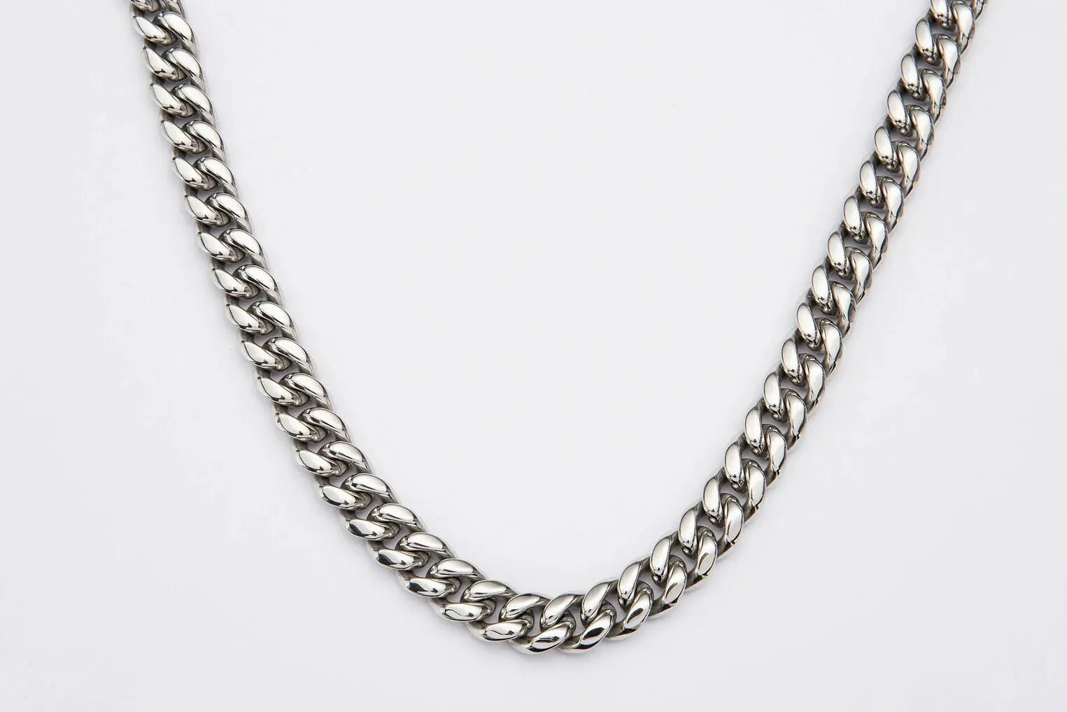 12mm Silver Cuban Link Chain -- DVVX CHAINS