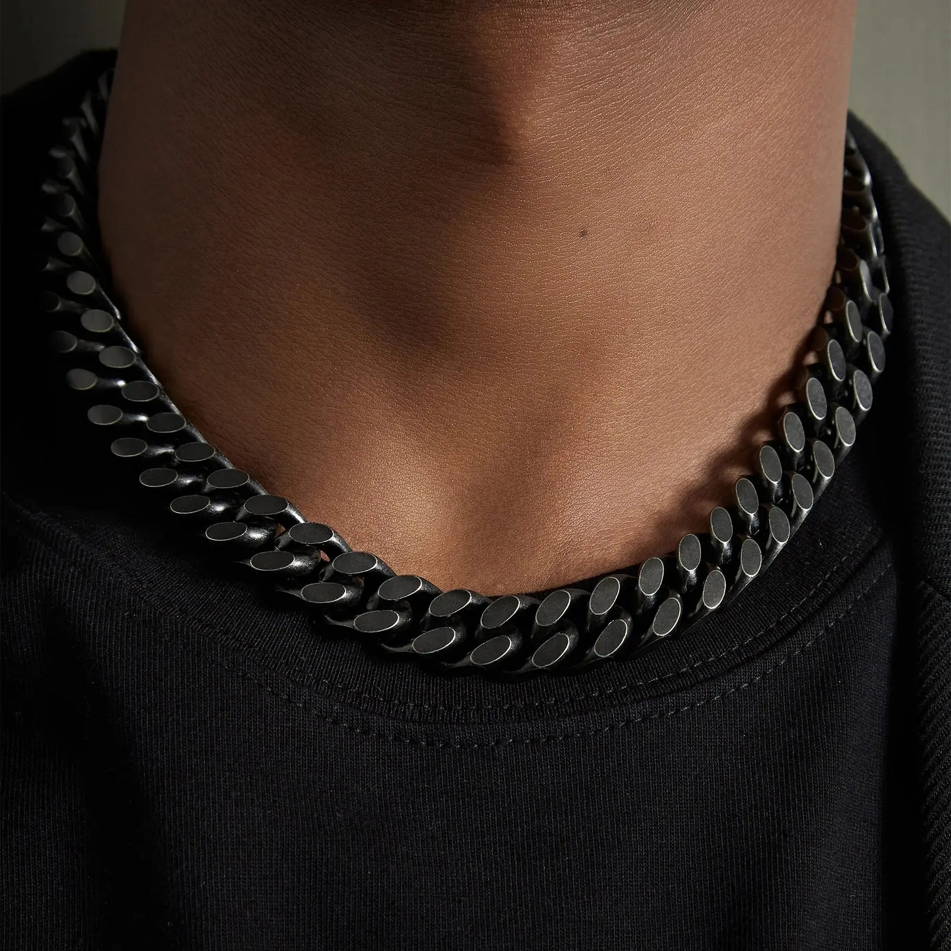 14mm Black Cuban Link Chain -- DVVX CHAINS