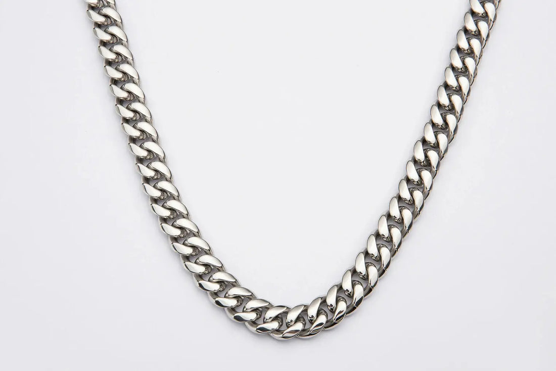 14mm Silver Cuban Link Chain -- DVVX CHAINS