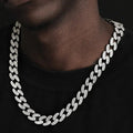 15mm Iced Out Cuban Link Chain in White Gold -- DVVX CHAINS