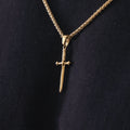 18K Gold Dagger Knife Charm Pendant Necklace -- DVVX CHAINS