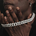 18mm Iced Out Cuban Link Chain in White Gold -- DVVX CHAINS