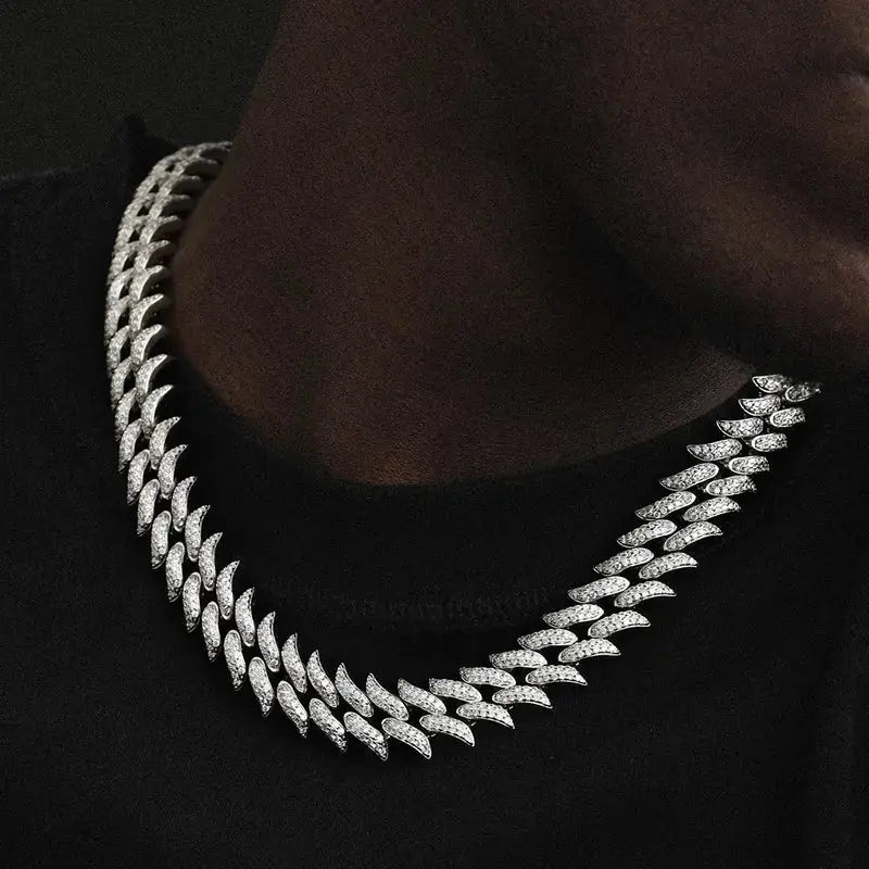 18mm Iced Out Cuban Link Chain with Thorns -- DVVX CHAINS