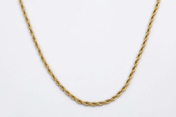 5mm Gold Rope Chain Necklace for Men