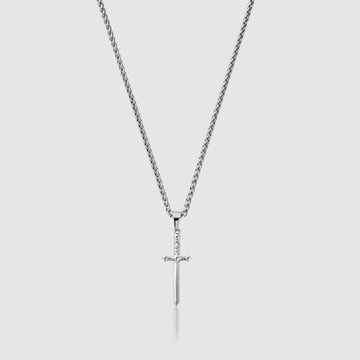 Men's Silver Dagger Pendant Necklace