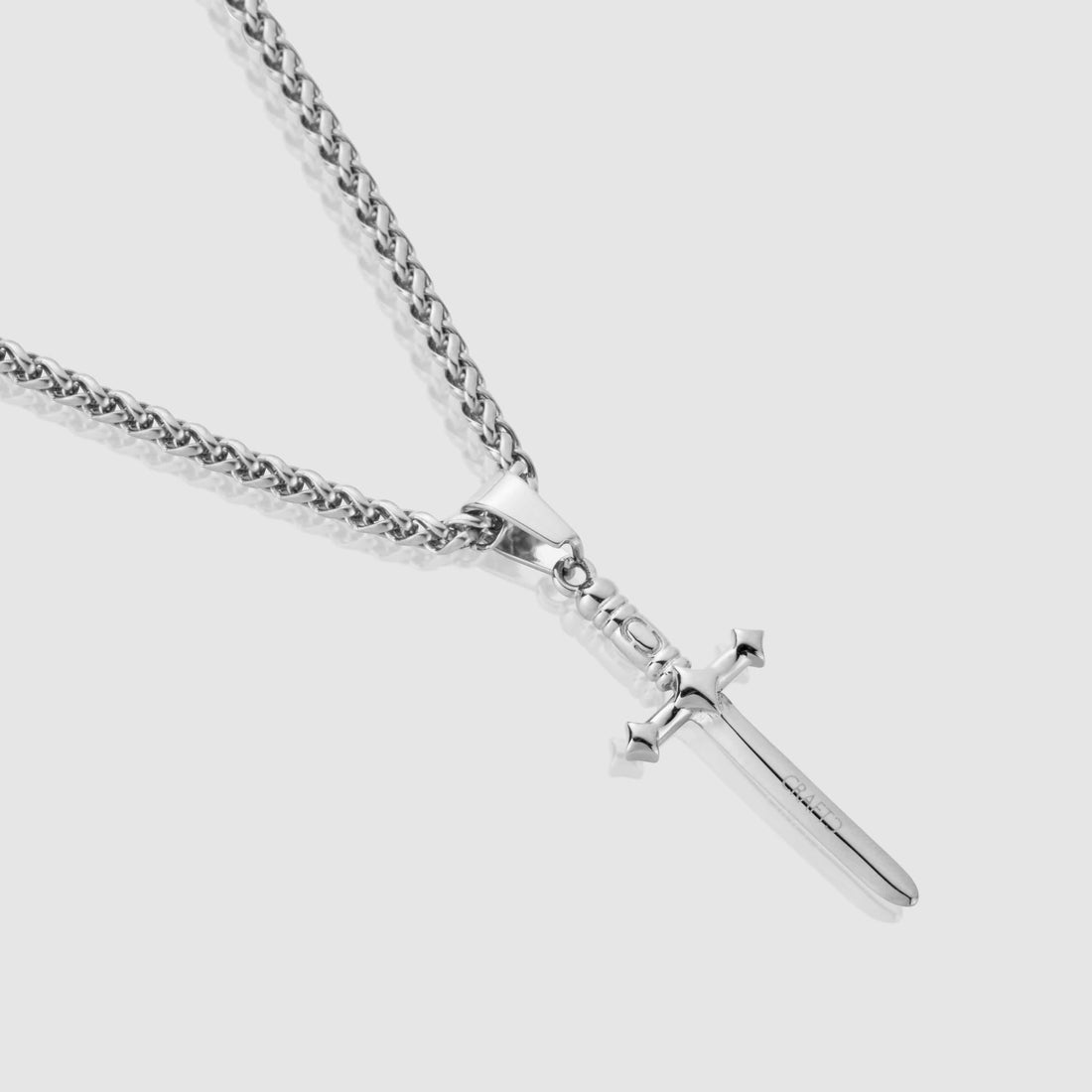 Men's Silver Dagger Pendant Necklace