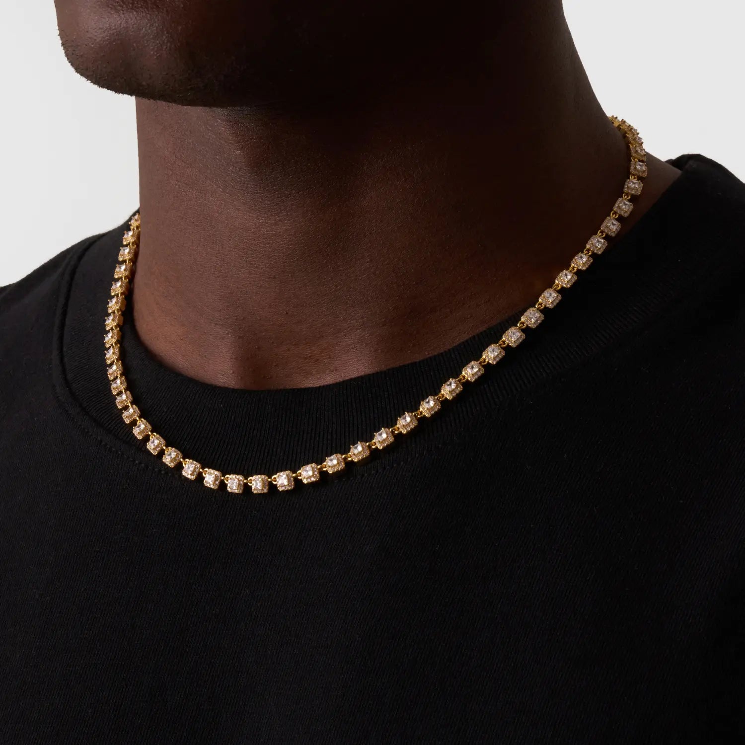 Cluster Stone Tennis Chain (Gold) -- DVVX CHAINS