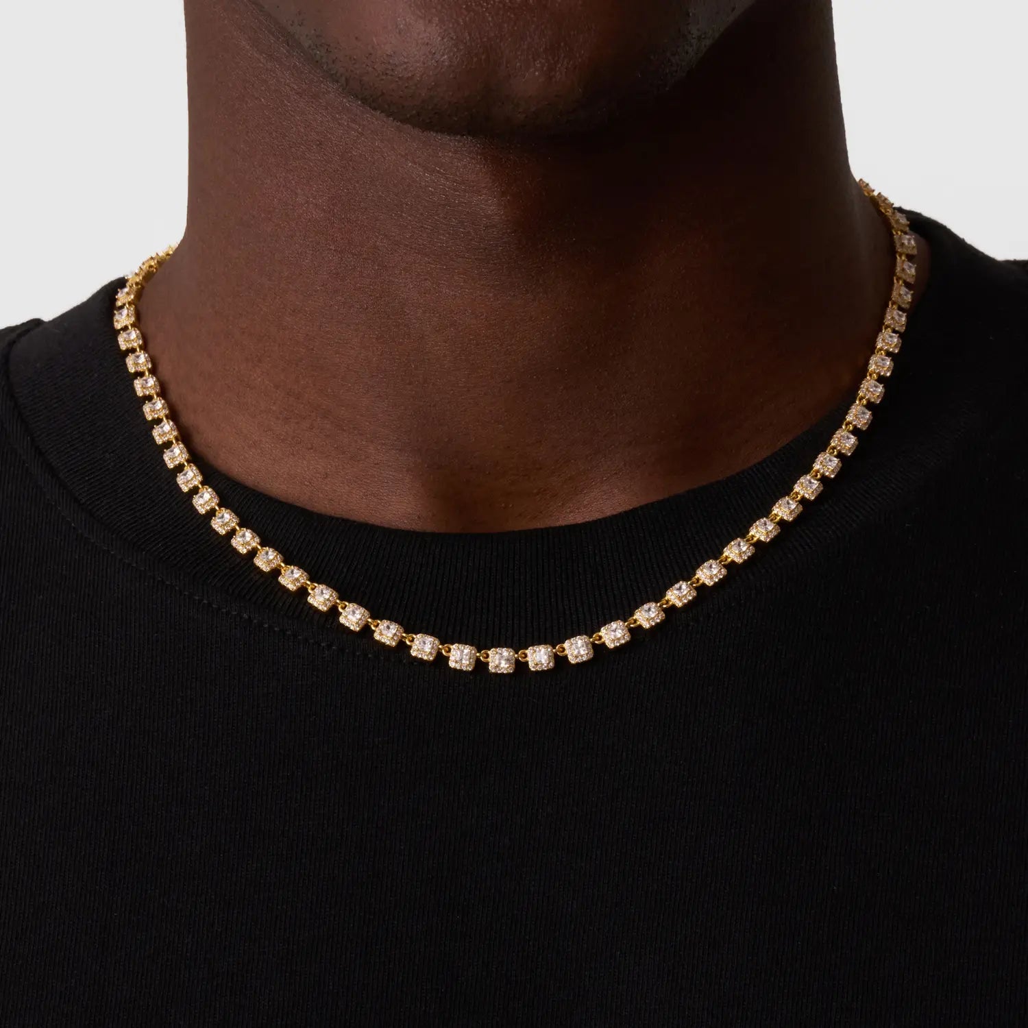 Cluster Stone Tennis Chain (Gold) -- DVVX CHAINS