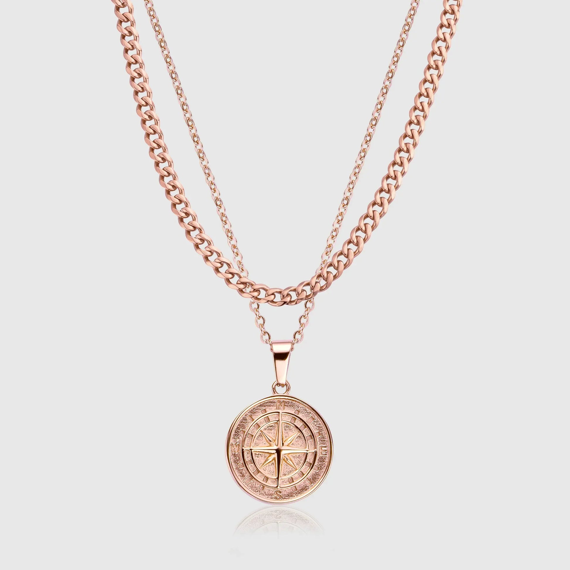 Compass and Cuban Set (Rose Gold) -- DVVX CHAINS