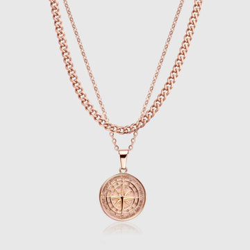 Compass and Cuban Set (Rose Gold) -- DVVX CHAINS