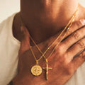 Compass x Crucifix Set (Gold) -- DVVX CHAINS