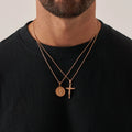 Compass x Crucifix Set (Rose Gold) -- DVVX CHAINS