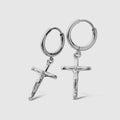 Crucifix Earring (Silver) -- DVVX CHAINS