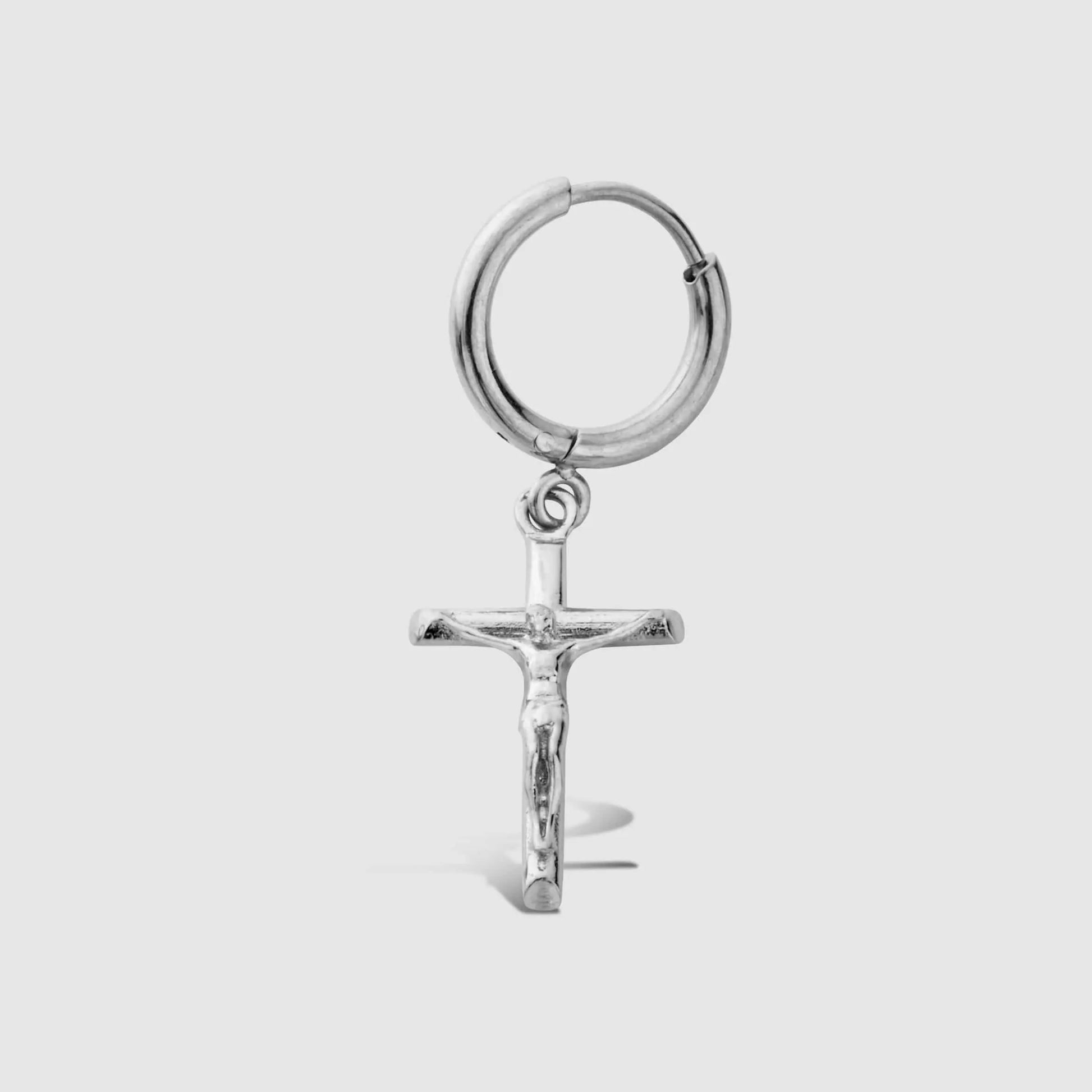 Crucifix Earring (Silver) -- DVVX CHAINS