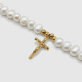 Crucifix Real Pearl Necklace (Gold) DVVX