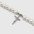 Crucifix Real Pearl Necklace (Silver) -- DVVX CHAINS