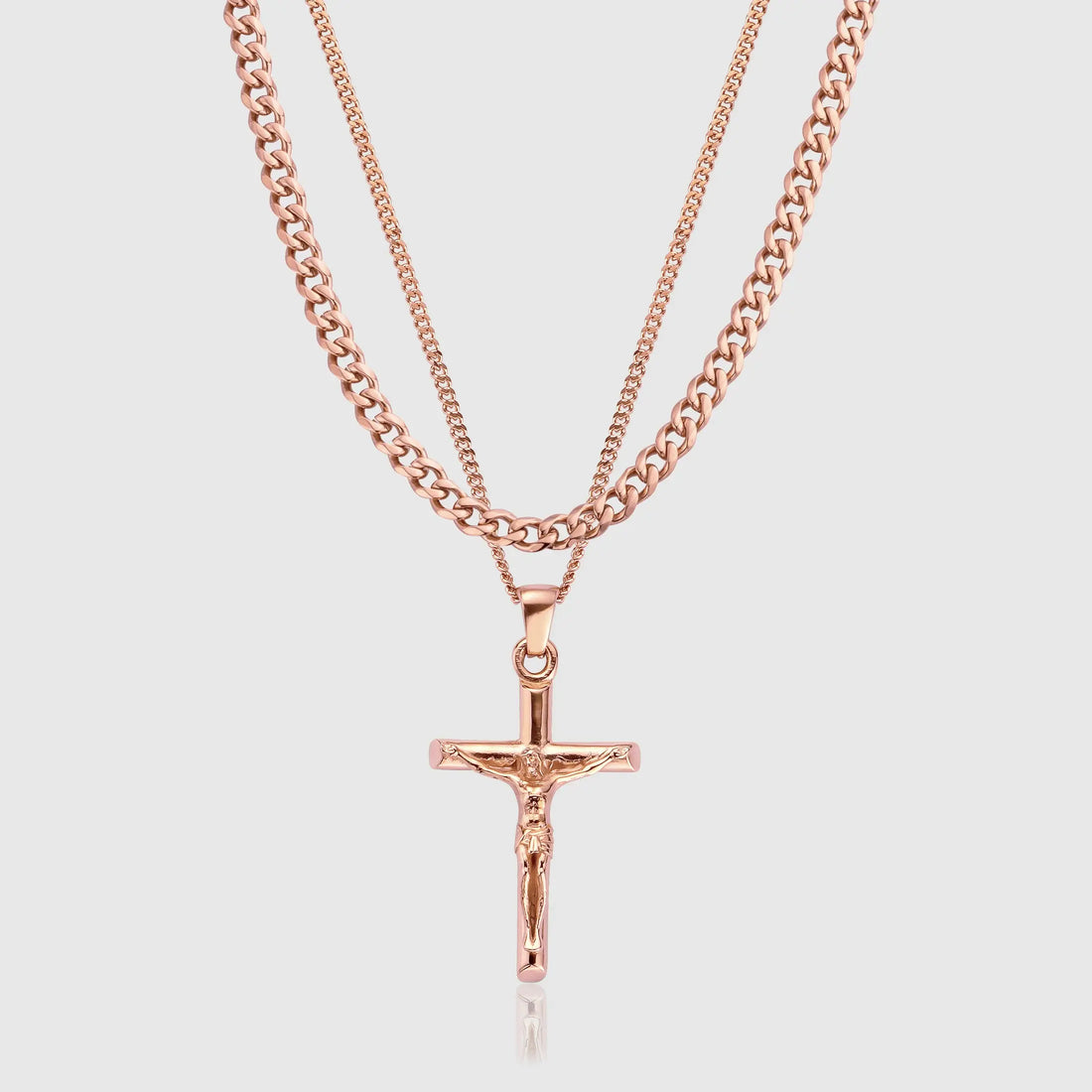 Crucifix and Cuban Set (Rose Gold) -- DVVX CHAINS