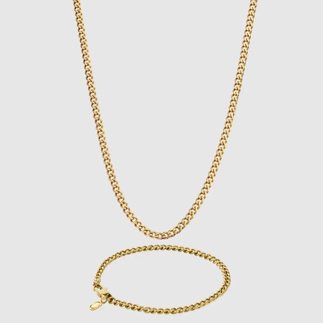 Cuban 4mm Set (Gold) -- DVVX CHAINS