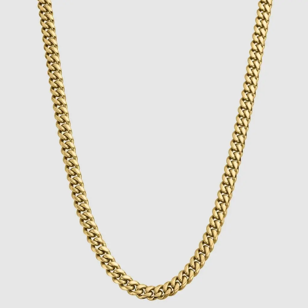 Cuban Link Chain (Gold)  8mm -- DVVX CHAINS