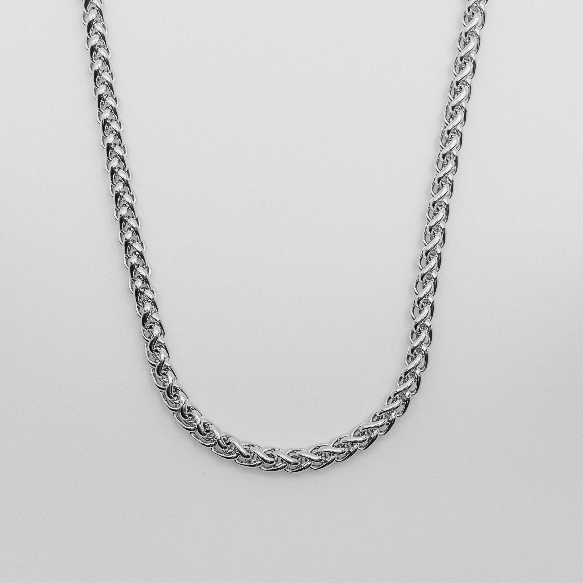 Men's 6mm Silver Wheat Chain Necklace