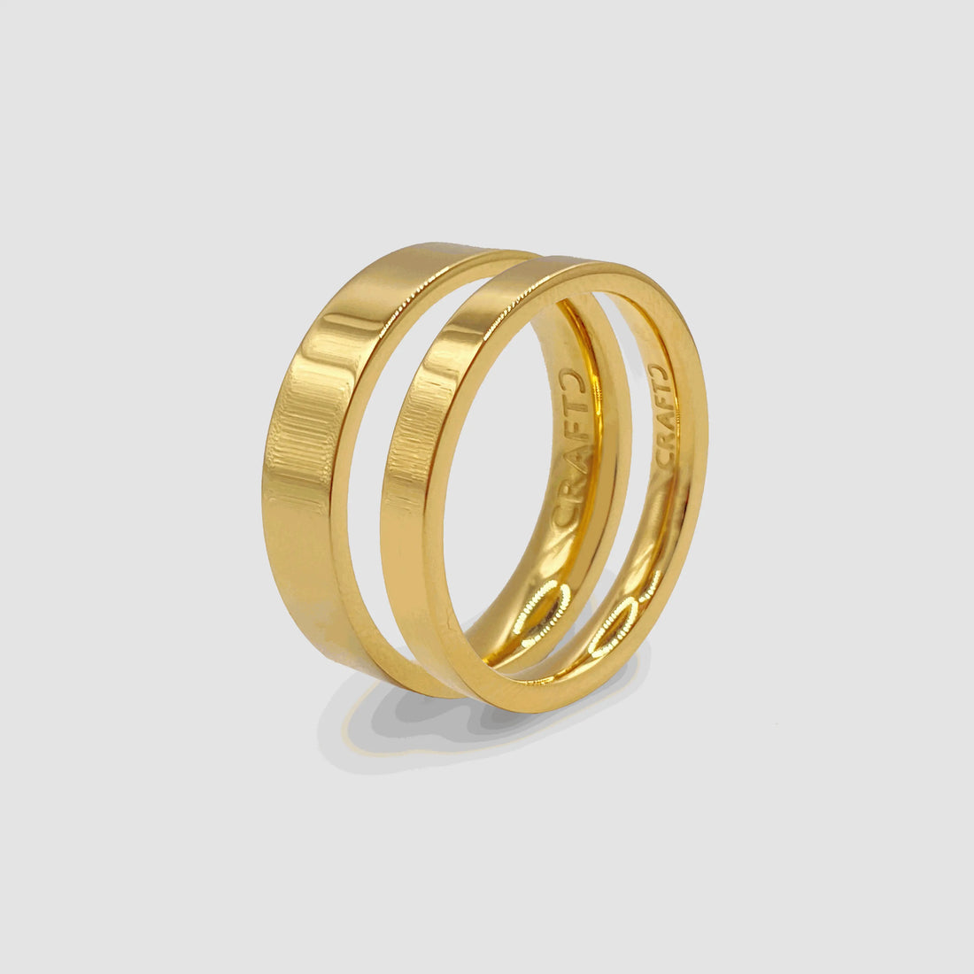 Flat Band Ring Set (Gold) -- DVVX CHAINS