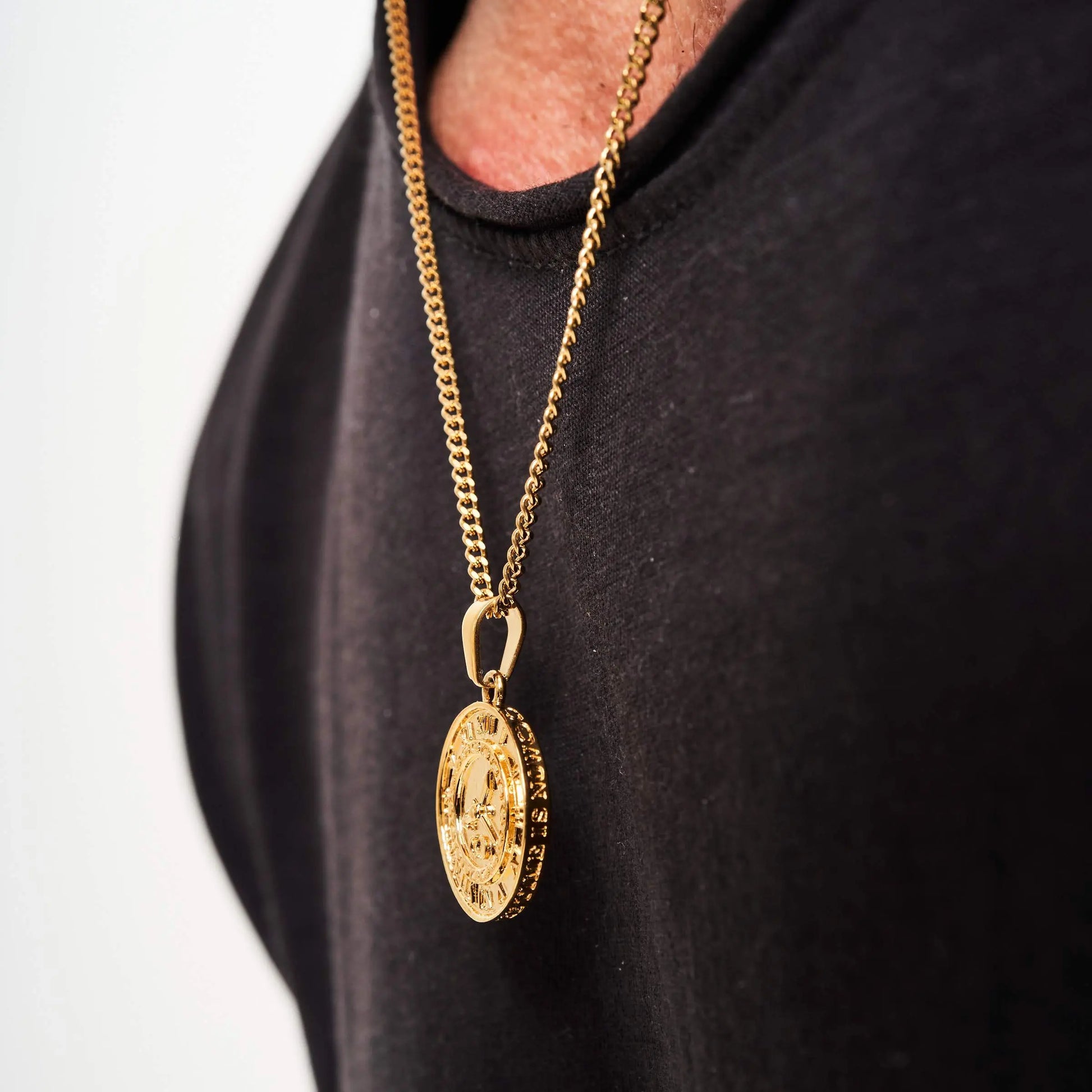 Gold Clock Pendant Necklace -- DVVX CHAINS