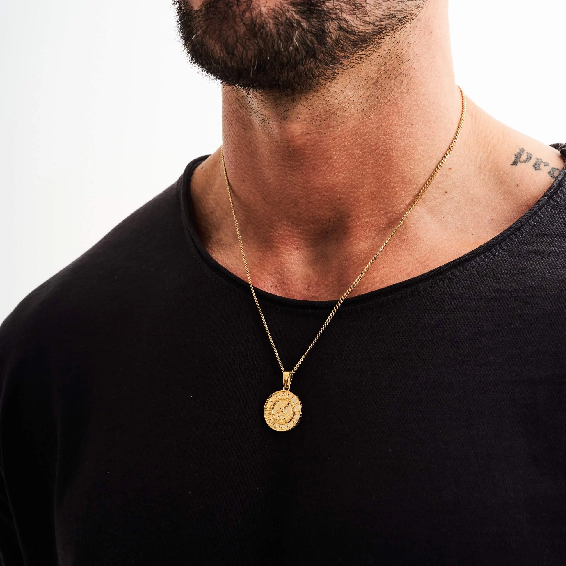 Gold Clock Pendant Necklace -- DVVX CHAINS