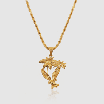 Gold Palm & Dove Pendant