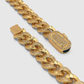 Half Iced Cuban Bracelet (Gold) 8mm -- DVVX CHAINS