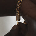 Half Iced Cuban Bracelet (Gold) 8mm -- DVVX CHAINS