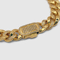 Half Iced Cuban Bracelet (Gold) 8mm -- DVVX CHAINS