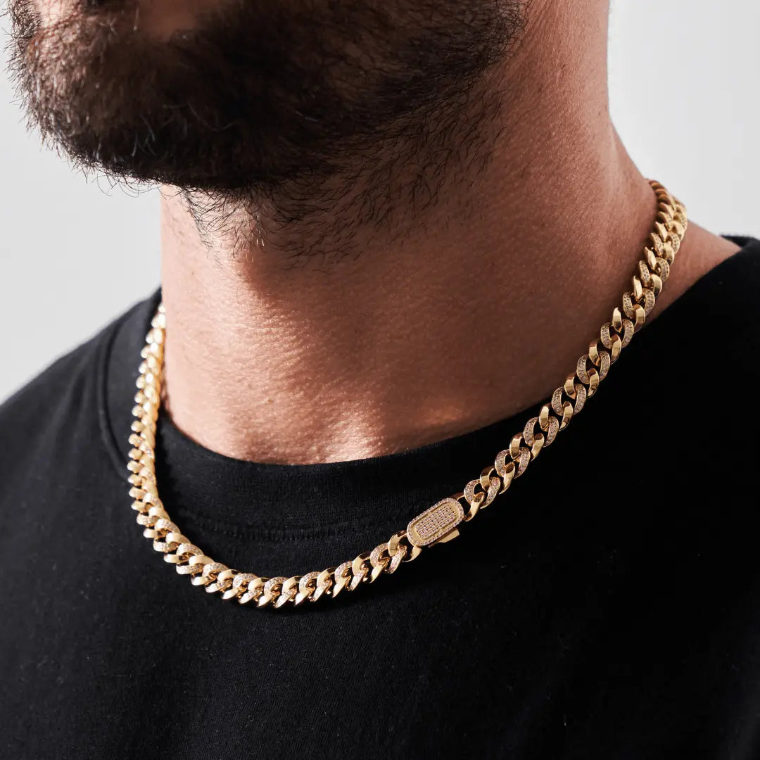 Half Iced Cuban (Gold) 8mm -- DVVX CHAINS