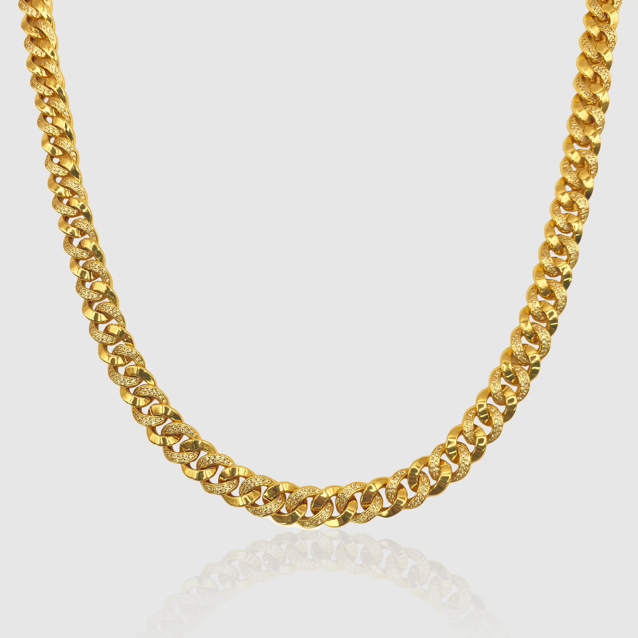 Half Iced Cuban (Gold) 8mm -- DVVX CHAINS