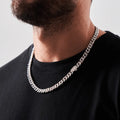 Half Iced Cuban (Silver) 8mm -- DVVX CHAINS