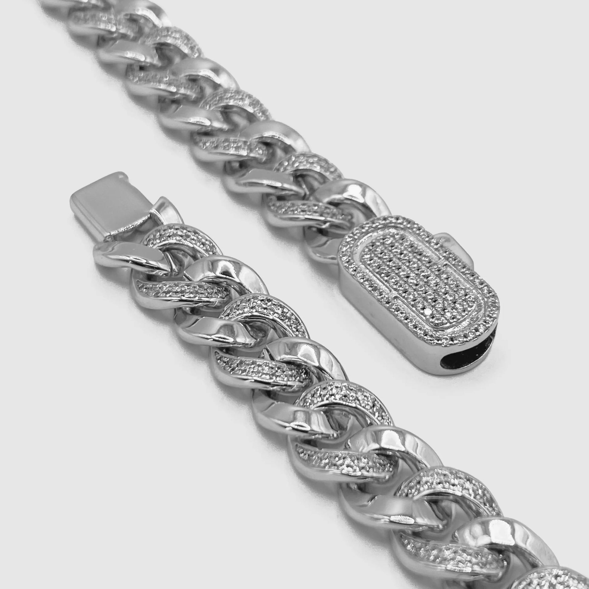 Half Iced Cuban (Silver) 8mm -- DVVX CHAINS