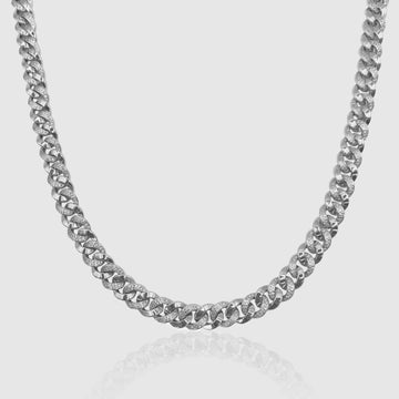 Half Iced Cuban (Silver) 8mm -- DVVX CHAINS