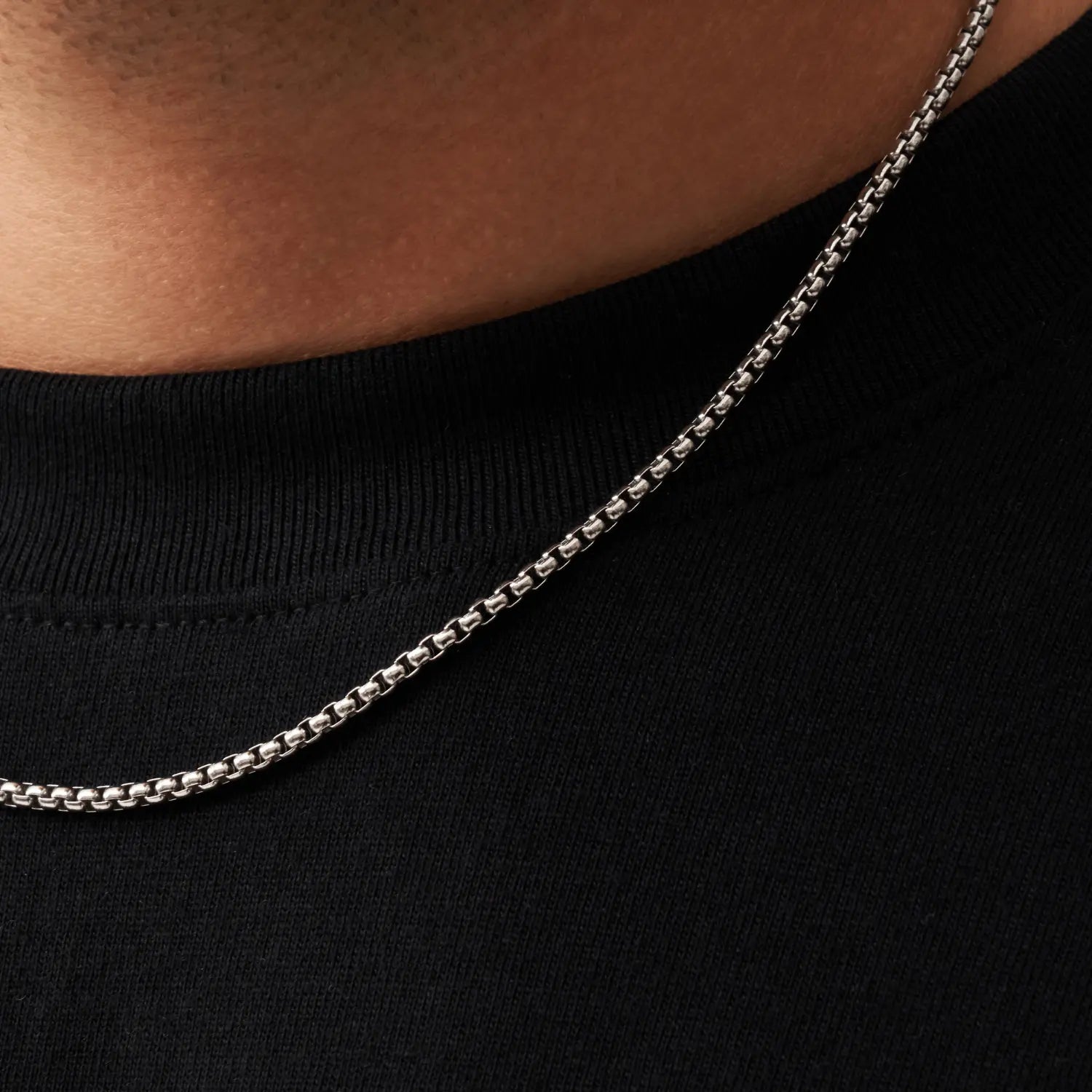 Round Box Chain (Silver) 3mm -- DVVX CHAINS