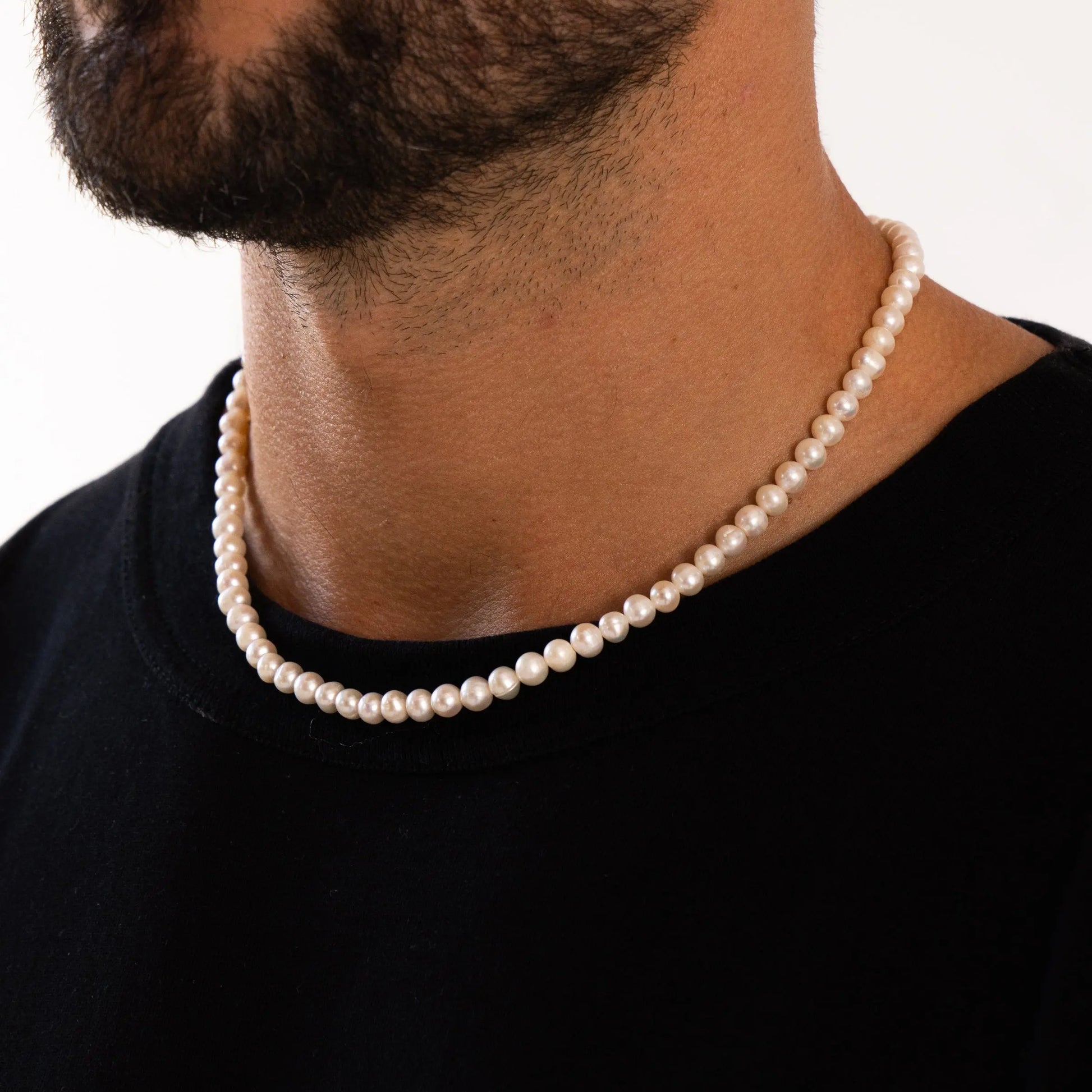 Rounded Real Pearl Necklace (Silver) -- DVVX CHAINS