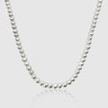 Rounded Real Pearl Necklace (Silver) -- DVVX CHAINS